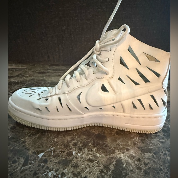 Nike. WMNS Air Force 1 Ultra Force Mid "Joli". White/Light Bone. Size 6. - Picture 5 of 12